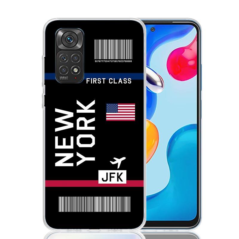 Airline Ticket Barcode Phone Case For Xiaomi Redmi Note 15 14 13 12S 12 Pro Plus 11S 11E 11 11T 10S 10 Art Soft Pattern Cover Re