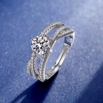 GemChic Damenring Exquisit Besetzt Mit Zirkonia Öffnungsringe Verstellbar Mode Passende Ringe Geburtstag Weihnachten Schmuck Geschenk
