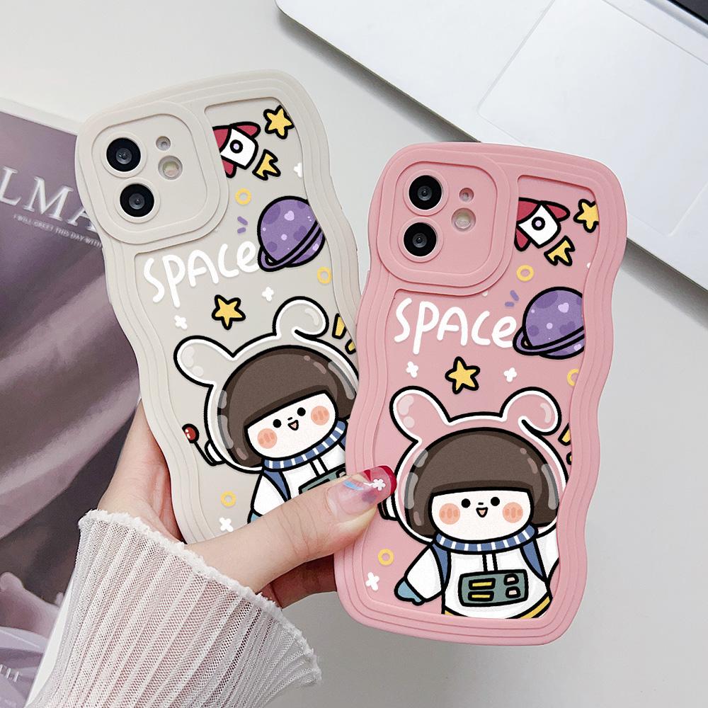 Mobile Phone Cases for iPhone 11 13 XR 15 Pro Max 12 14 Pro Max Case iPhone 16 7 Plus 8 Plus XS Max Big Wave Solid Color Cartoon Anti-drop Waterproof