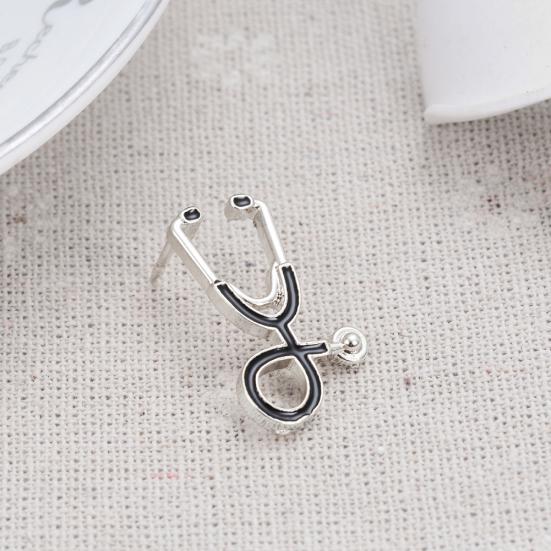 Kreatywna przypinka broszka w kształcie stetoskopu biżuteria unisex prezent dla pielęgniarki lekarza