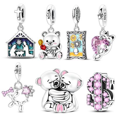 Copper Charms Beads Cat Bear Turtle Crayfish Seal Pendants For Women Necklace Bracelet Diy Jewelry Party Gifts