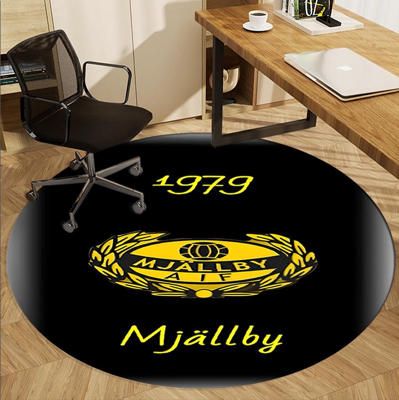 Mjallby AIF Pattern Round Rug, Indoor/Outdoor Mat, for Picnic, Gameroom, Bedroom, Office, Living Room, Home Decor Carpet, Birthday Gift