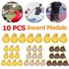 10PCS Gold Silver Bronze Award Medal Neck Ribbon Medal 1st 2nd 3rd Winner Prize Present Games Souvenir Achievement Award Medal