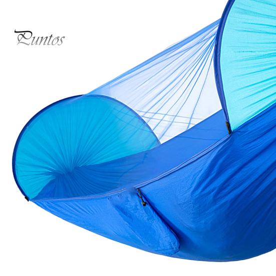 Outdoor Hammock Strong Load-bearing Solid Straps Easy Installation Auto Opening Anti-Mosquito Net Portable Swing with Anti-mosquito Camping Equipment