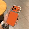 Large Window Synthetic Leather Casing for iPhone Pure Orange Printed Patterned Plain Shell Soft Case Protective Cover | BP B031