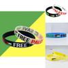 Versatile Silicone Bracelet With Free Palestine Flag Available In Transparent White Yellow Blue And Black