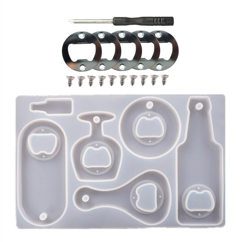 Bottle Opener Mould Silicone Resin Tray Mold Beauty Tray Mold Serving Board Silicone Mold for Epoxy Resin Casting