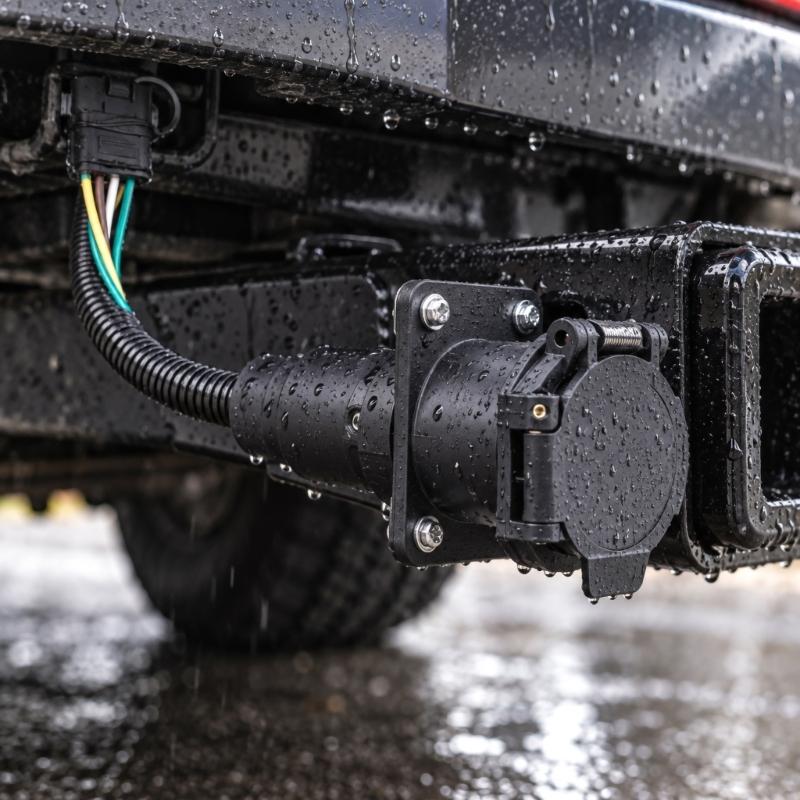 Trailer Light Wiring Interface for 12 V Electrical Circuits, Bringing Tail, Brake, and Turn Signal Connections into One Electrical Point