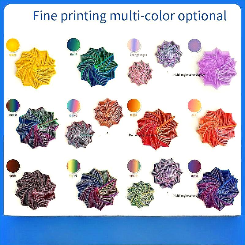 Star-Shaped Hexagonal Color Fractal Model With Handle To Expand Sensory Desktop Decompression Decoration Small Ornaments