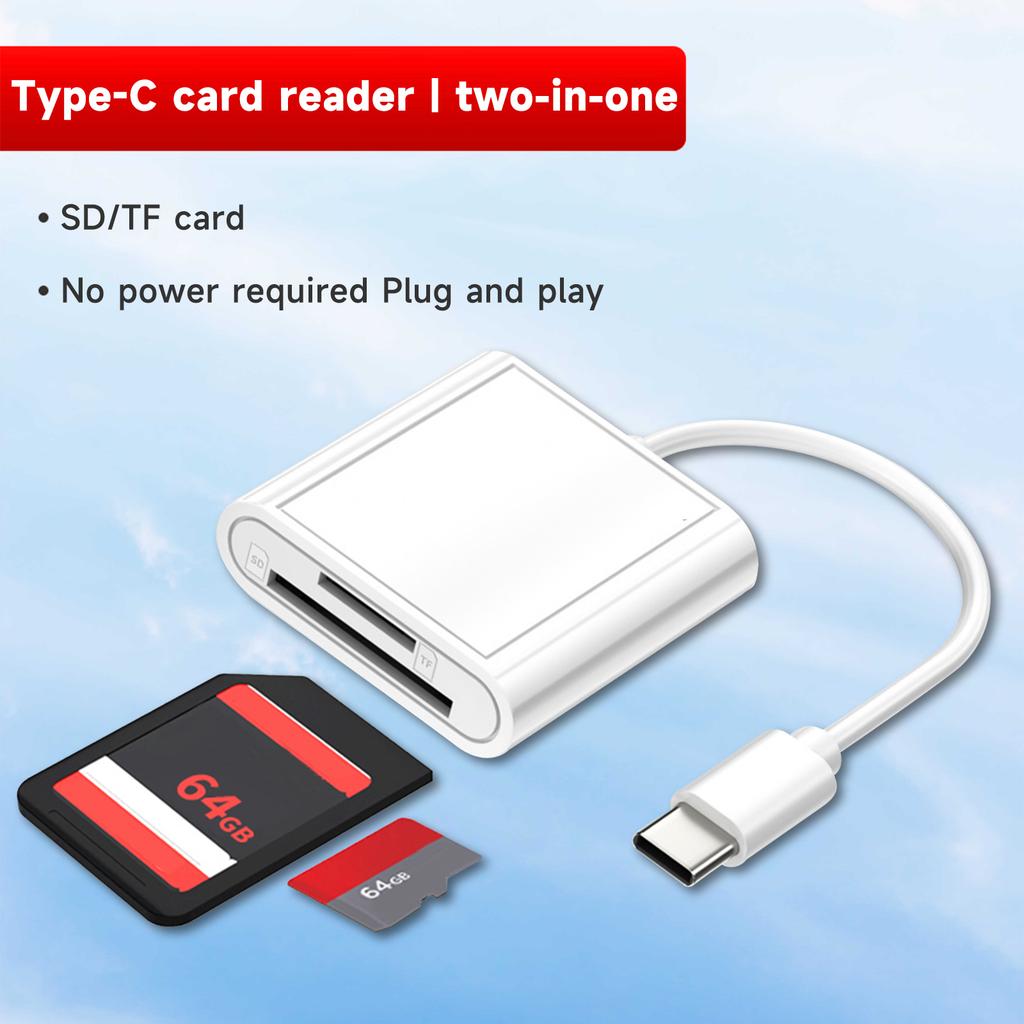 2 in 1 OTG Type C Card Reader USB Flash Drive SD/TF Memory Card Adapter for Smartphones And Tablets