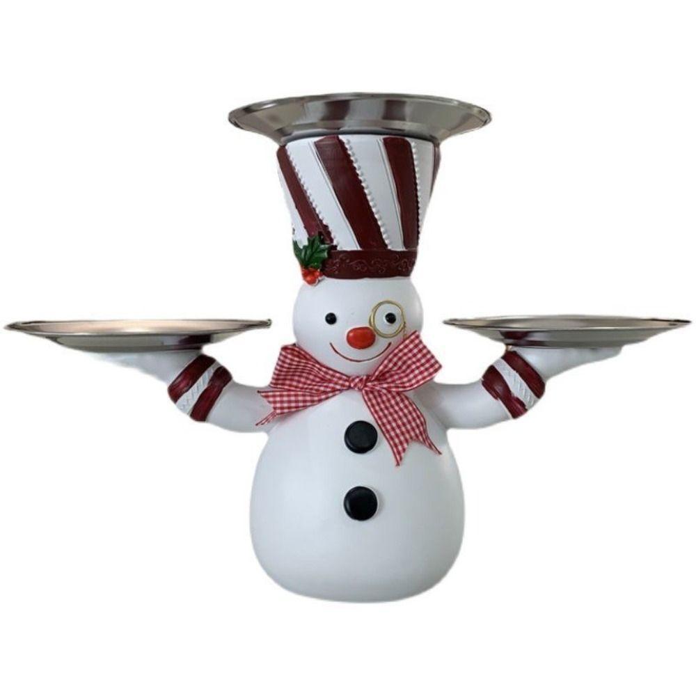 

Статуэтка из смолы, принадлежности для вечеринки, Санта, поднос для сервировки, украшение стола, рождественский декор, рождественская тарелка для фруктов snowman