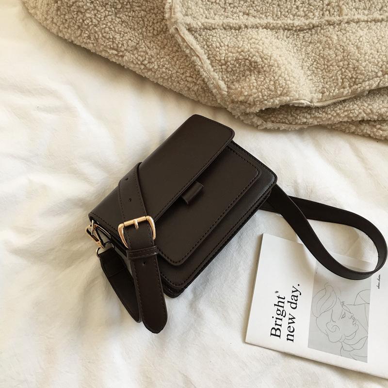 Vintage ramenní taška pro ženy PU kůže Small Square Bag Fashion Crossbody kabelka Nová trendy dámská kabelka vak
