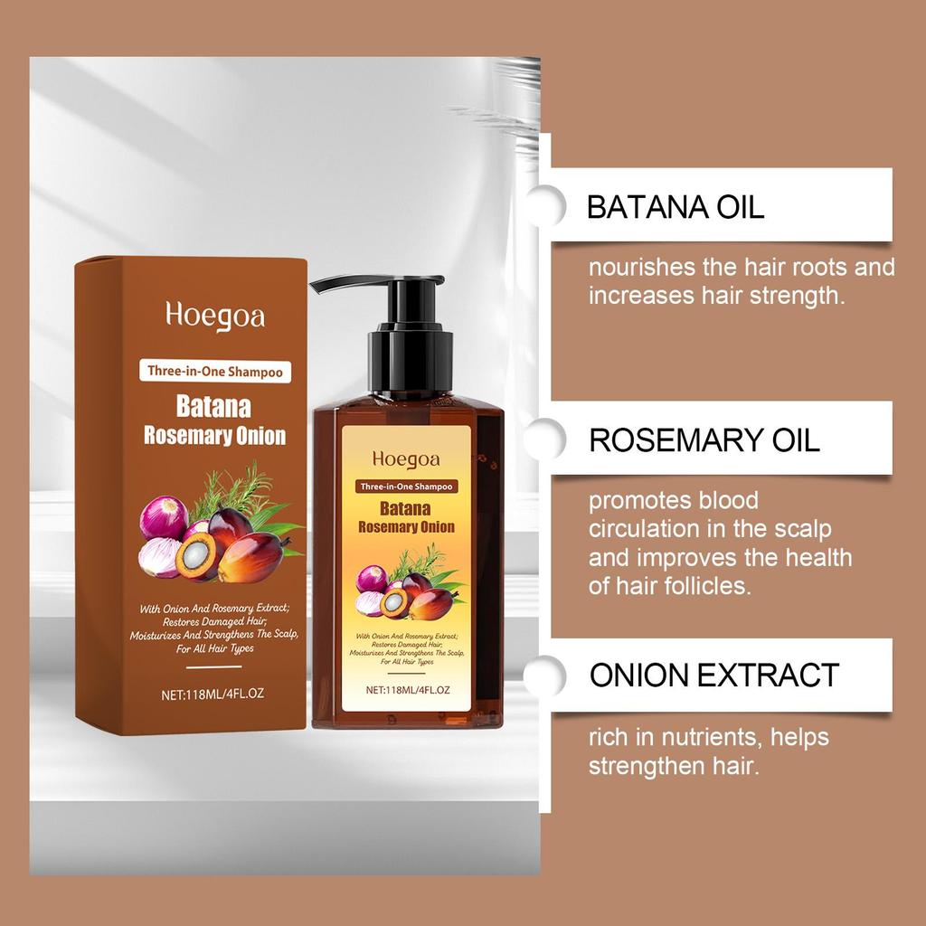 Hoegoa Moisturizing Hair Shampoo For Dry Damaged Hair Nourishing Scalp Care Smooth Strong Hair Daily Cleansing 118ML