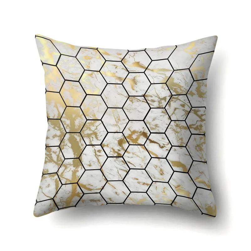 45x45cm Geometric Stripe Pillowcase Simple Marble Patchwork Cushion Cover Art Linear  Sofa Office Seat Home Decor