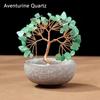 Colorful  Stone Wealth Tree Colorful Tea Bowl Base Home Desk Living Room  Decoration
