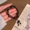 Neuer chinesischer Stil Glückszeichen Kaffeebohnen Perlenarmband Damen Retro Nischenarmband Schmuck