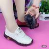 Cowhide Sneakers Comfortable Lace-up Flat Bottom Women's Shoes Soft Soled Non-slip Louboutins Mom Shoes