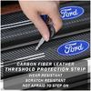 Emblem Carbon Fiber Decal Car Door Sill Protection 3D Sticker Accessory For Ford F150 Focus Ranger Fiesta Transit Mustang Mondeo