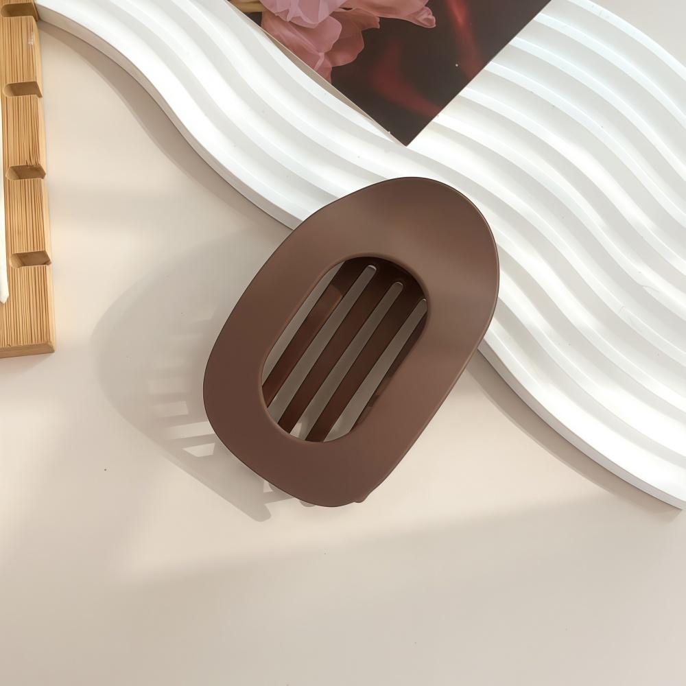 

Заколка-краб из поликарбоната для женщин, новый дизайн, леопардовый матовый, изогнутый, плоский, заколки для укладки, акриловые, лежачие, аксессуары для волос Matte Coffee