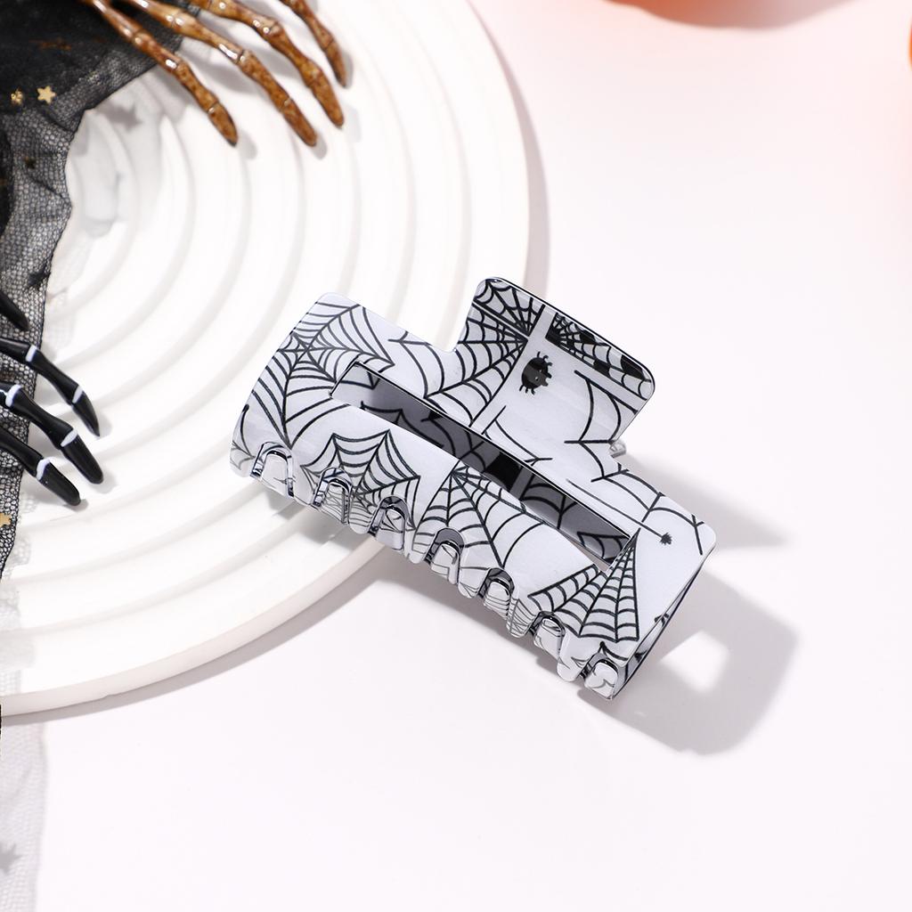 New Women Print Flower Hair Claw Crab Print Hairpin Plastic Hair Clip Clamps Large Size Hair Accessories Girl Halloween