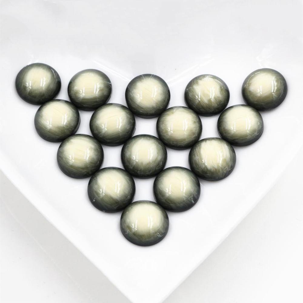 New Fashion 40pcs 12mm Mix Colors Stylish Color Brushed Style Flat back Resin Cabochons Cameo