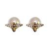 Europe and The United States Trend Retro Style Bee Pearl Earrings Light Luxury Female Fashion Niche Jewelry Party Banquet Gifts