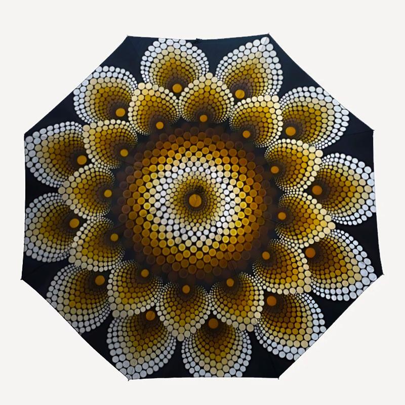 

1pc Circular Mosaic Pattern Folding Umbrella, Durable, Suitable for Outdoor Activities or Rain, Suitable for Commuting yy251027068