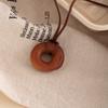 Creative Retro Resin Croissant Pendant Long Necklace Niche Simple Cute Item