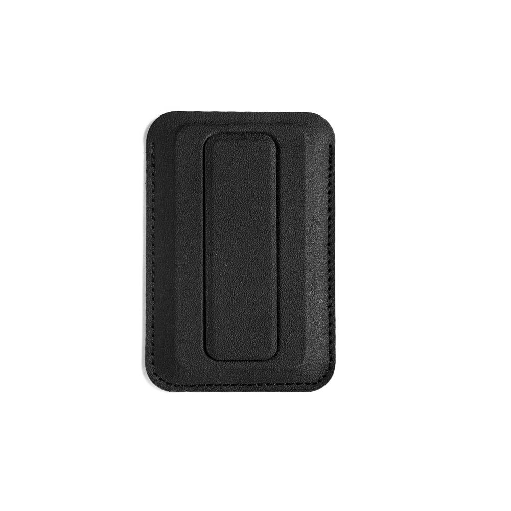 Custom Logo Magnetic Phone Card Holder PU Leather Foldable Slim Phone Holder for iphone чёрный