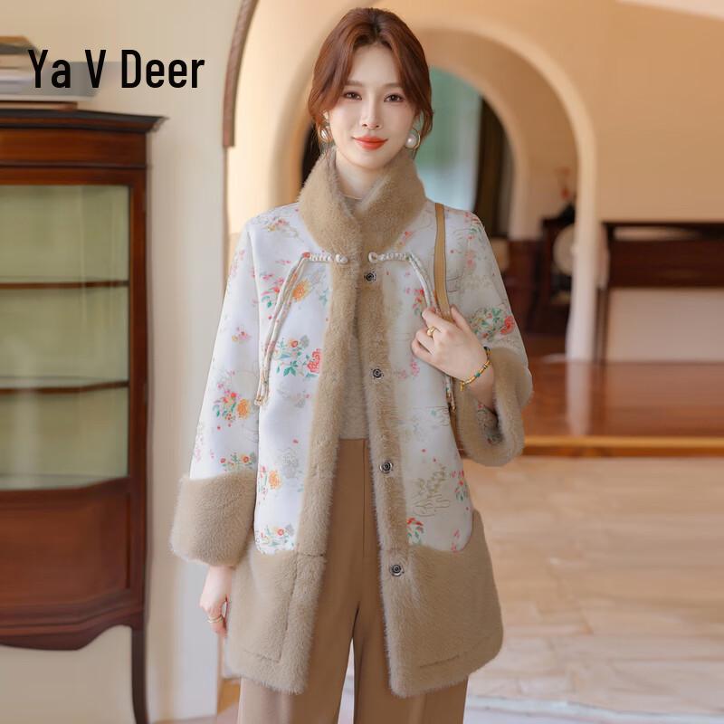 

Yalu Women s Faux Mink Velvet Mid-Length Winter Coat 5XL