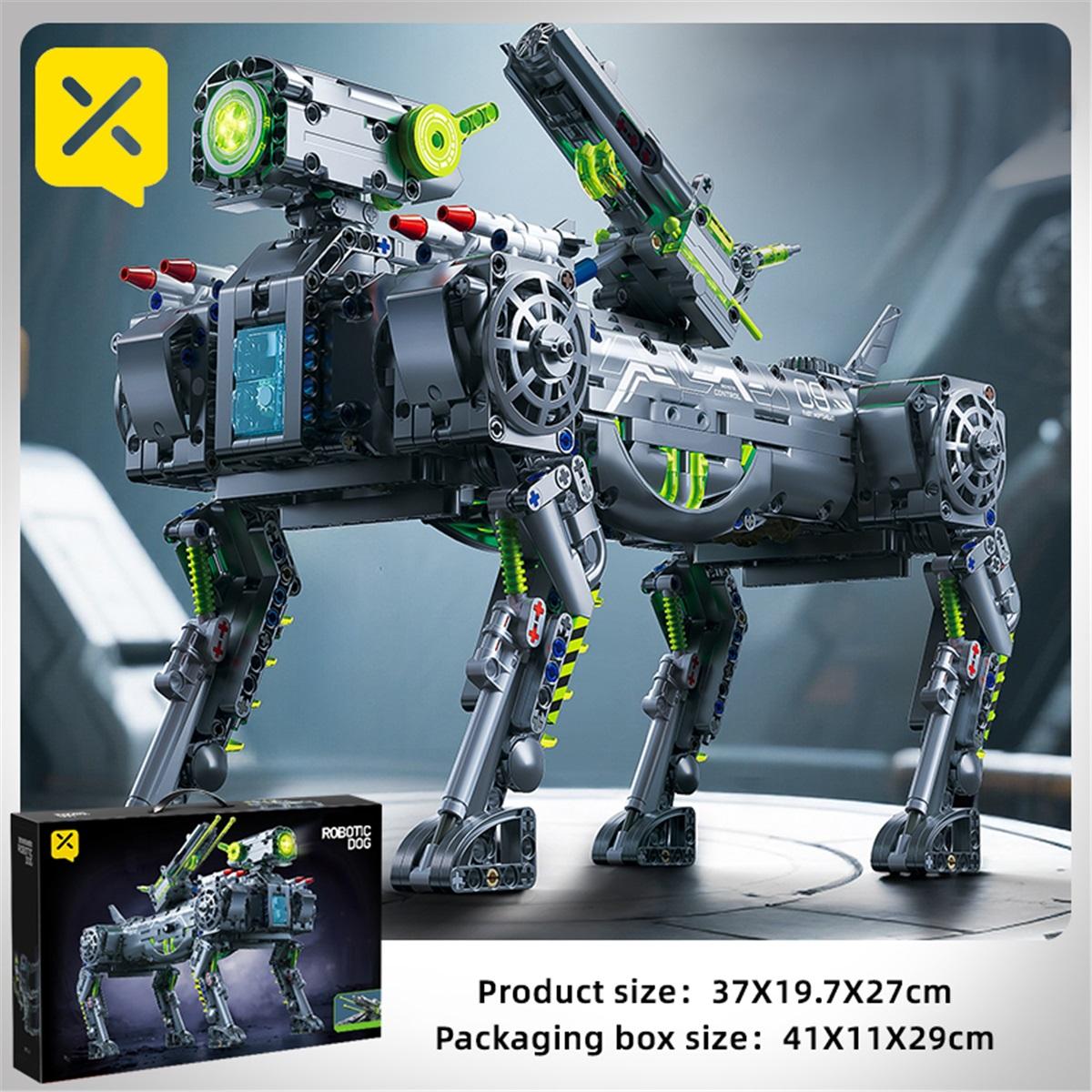 

Mechanical Robot Dog Building Block Set with Rotating Flexible Tail Suitable for Children and Adults Christmas Gift