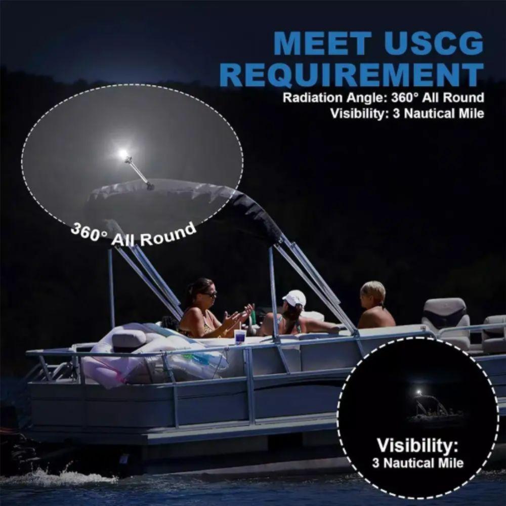 12-24V DC LED Anchor Light Aluminum Zinc Zinc Alloy Rod Boat Yacht Light  Yacht Equipment