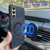 WANLONFENG YBP Series For Samsung Galaxy A26 5G Magnetic Case with Tempered Glass Film PU+TPU Phone Cover Large Cutout