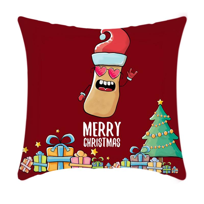 

Рождественская подушка с мультяшным принтом, наволочка с Санта-Клаусом, диванная подушка, подушка для рождественской елки, трансграничная 40x40cm