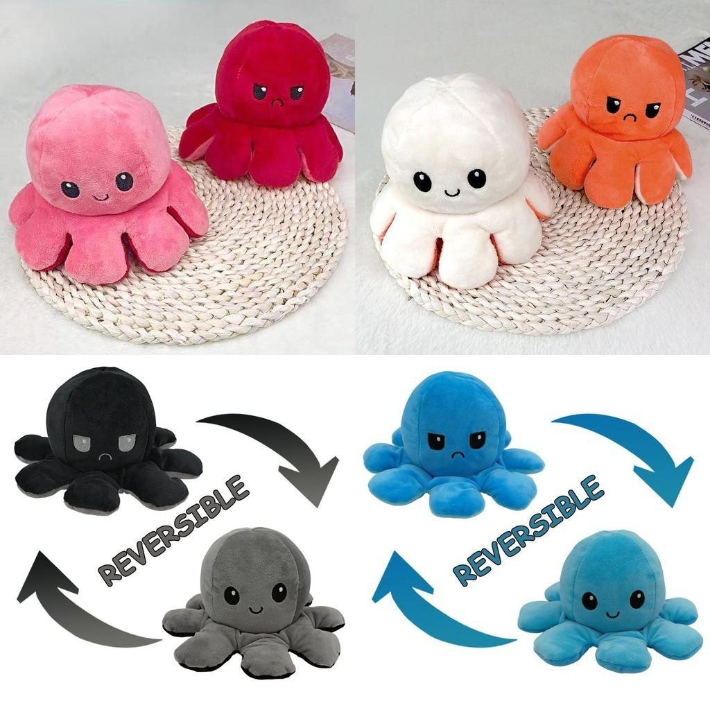Adorable Double-sided Flip Reversible Octopus Plush Toy For Kids Soft And Cuddly Marine Life Stuffed Animal