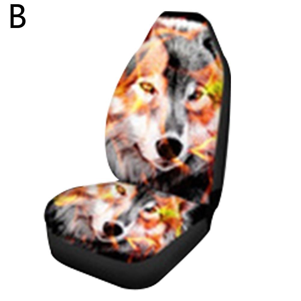 Universal Car Seat Cover Thickening Polyester 3D Wolf Seat Auto Inclusive Front Cover Interior V9Z5
