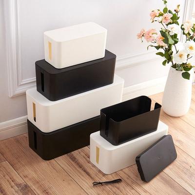 Organizador de Tomadas Caixa Oculta à Prova de Poeira para Armazenamento de Cabos Estojo para Régua de Tomadas Recipiente para Armazenamento de Fios Estojo para Fios