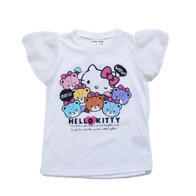 Sanrio Hello Kitty Chiffon T-Shirt, Sleeves, Girls, Off-White