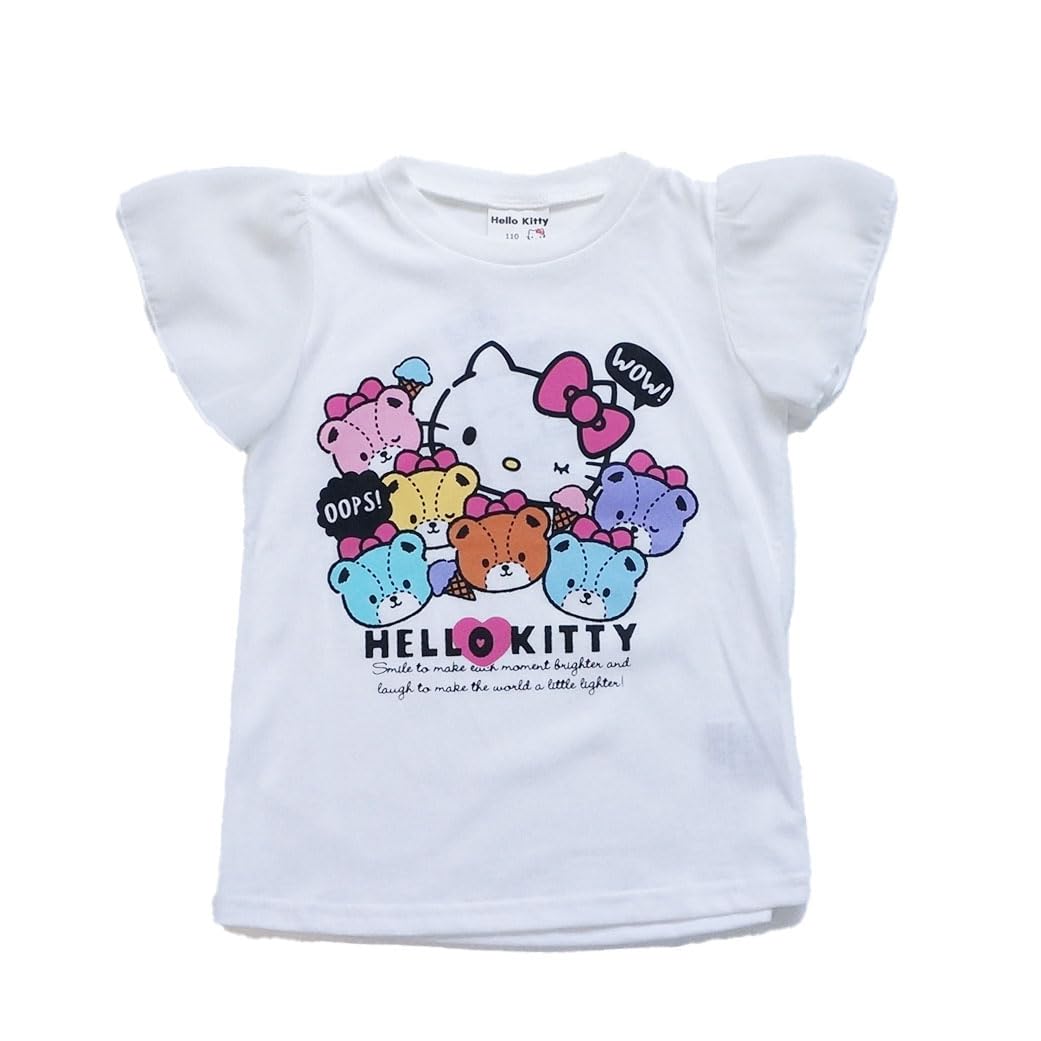 

Hello Kitty Sleeve Chiffon for [Sanrio] T-Shirt Girls, Off-White