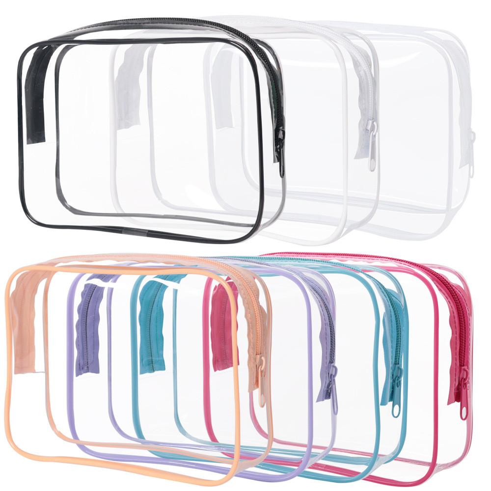 Pvc Transparent Travel Makeup Bag With Multipurpose Storage For Airport Security Screening