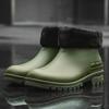 Fashion Men's Rain Boots Waterproof Boots Fishing Casual Camping Rubber Shoes Fashion Couple Short Boots Outdoor Non-slip Water Shoes