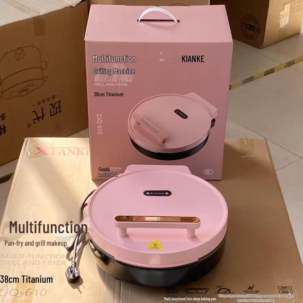 Xianke Multifunctional Electric Cake Maker & Grill with Non-stick Double-sided Heating Titanium Alloy Plates
