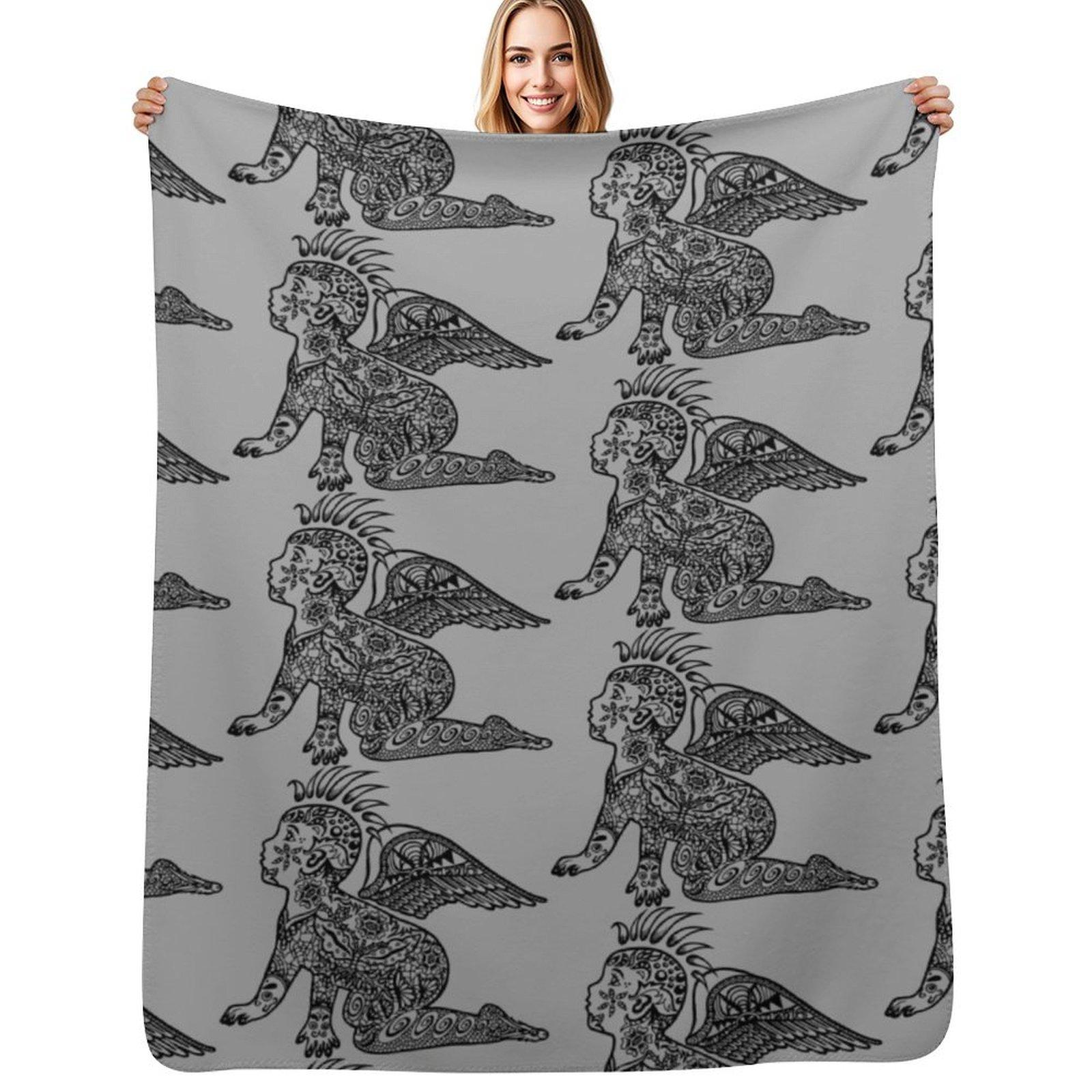Punk Angel Throw Blanket Soft Sherpa Fleece Warm Blanket for Winter 102x76cm(40x30in)