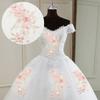1PC Lace Flowers Patch Diy Accessories 3D Nail Bead Cloth Sticker For Wedding Dress Costumes 33X26CM
