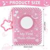 Bear Pattern Washable Baby Memory Book Album with Clear Photo Pocket and Safe Mirror for Capturing Preciously Moment