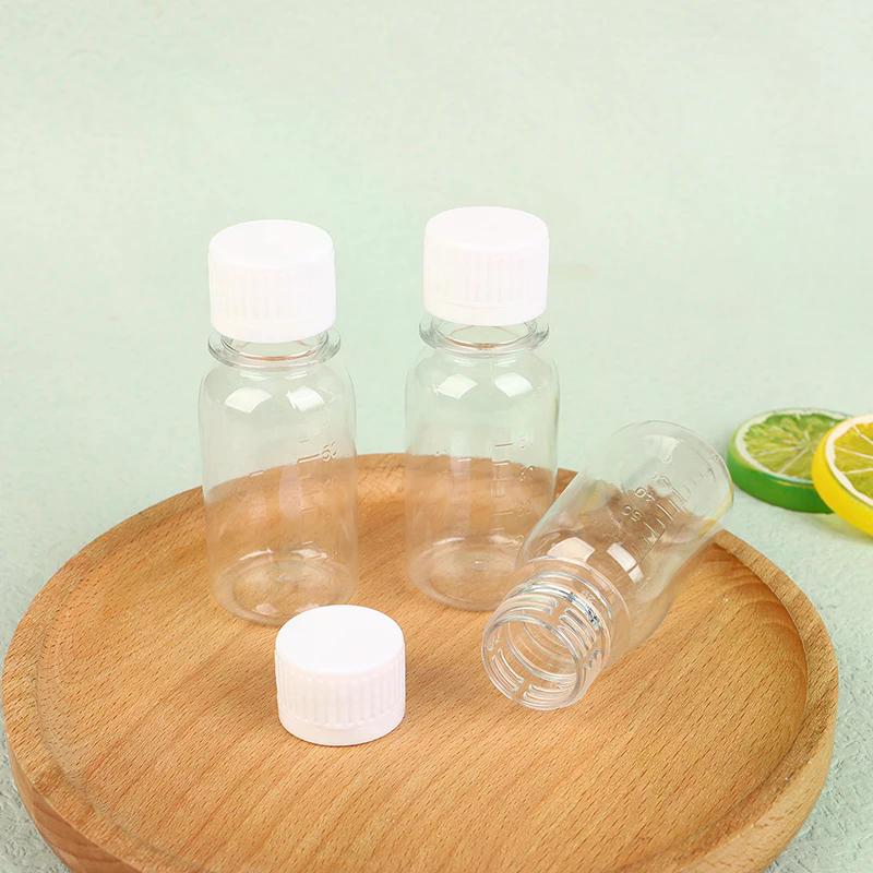 5 Piezas 60ML Botellas Pequeñas de Plástico Botellas de Chupito de Jengibre Con Tapas Botellas Mini de Jugo Contenedor de Botella de Líquido Reutilizable A Prueba de Fugas