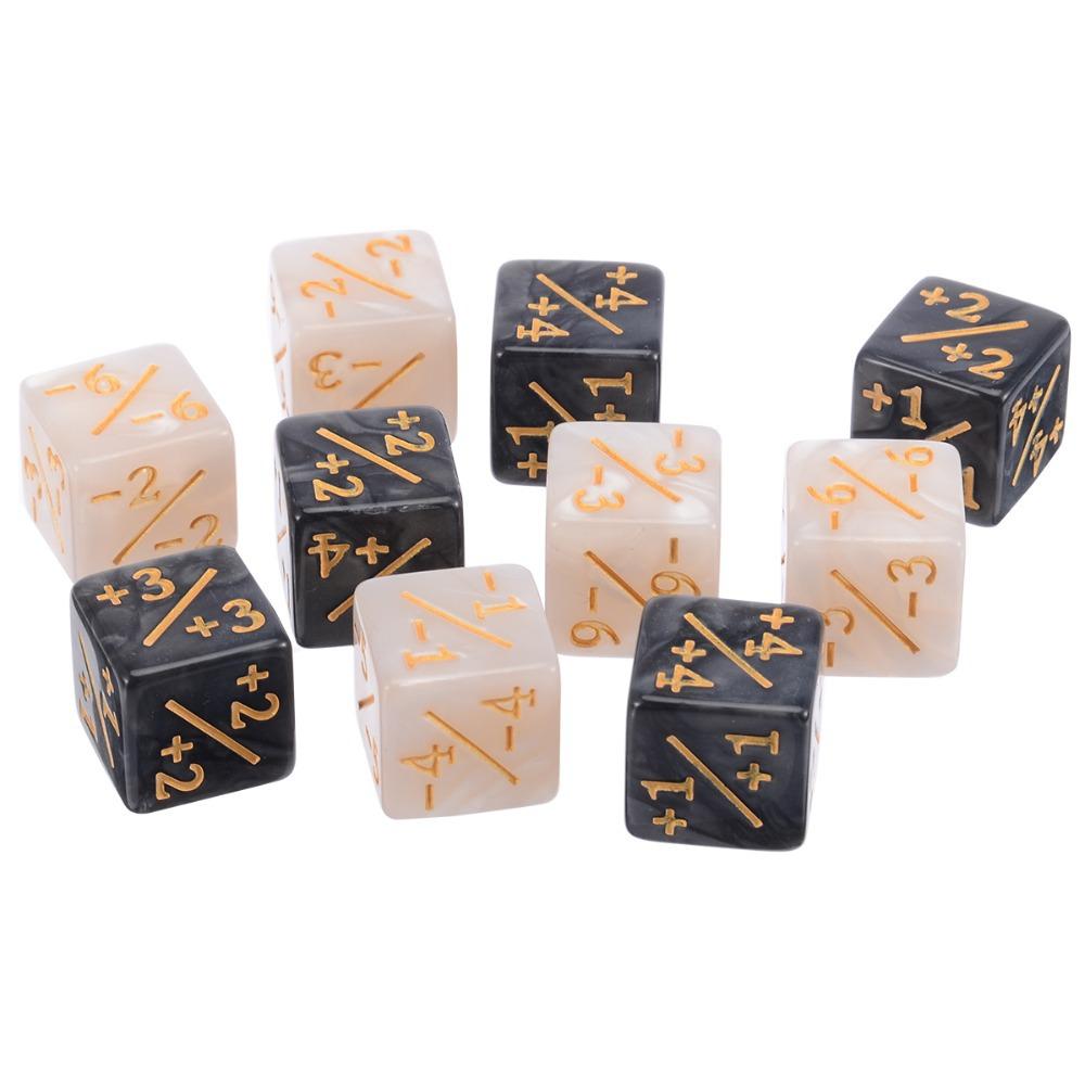 10Pcsset 16Mm D6 +1-1 Dice For Magic The Gathering Game Counting Math Teaching Counters