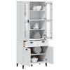 Highboard VIKEN White 80x40x190 cm Solid Pine Wood