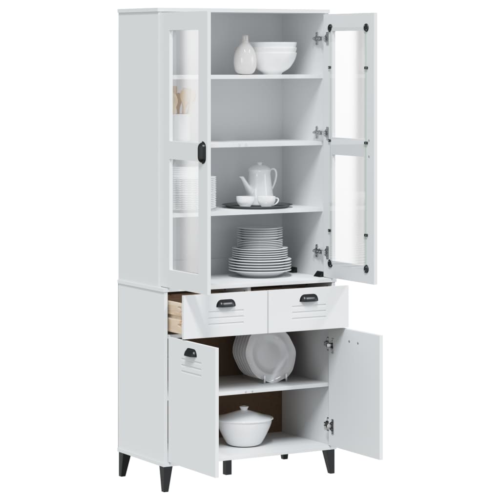 Highboard VIKEN White 80x40x190 cm Solid Pine Wood