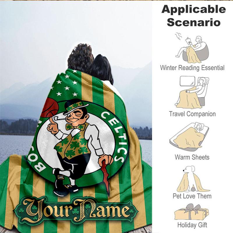 Custom Name Blanket Boston Sports Icons Blanket Bedding Blanket for Travel, Camping, Living Rooms, Offices, Sofas, Fan Christmas gift